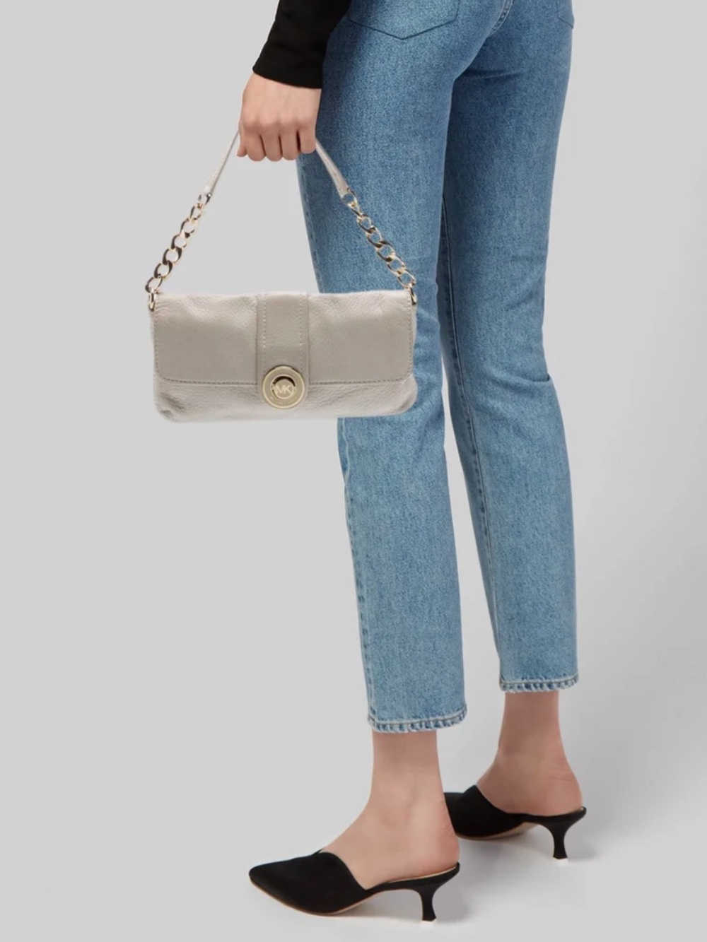 Michael Kors Cream Leather Chain-Handle shoulder bag